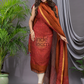 Ginger Orange Linen X Linen 2-Piece Set Kurti & Dupatta (UNSTITCHED) - 132