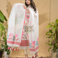 Snow White  Jamdani 2-Piece Set Kurti & Dupatta (UNSTITCHED) -744
