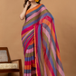 Pure Handloom Mul Cotton Saree | Multicolour Stripes