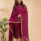 Ruby Maroon | Handloom Jamdani Linen Unstitched 2-Piece Kurti