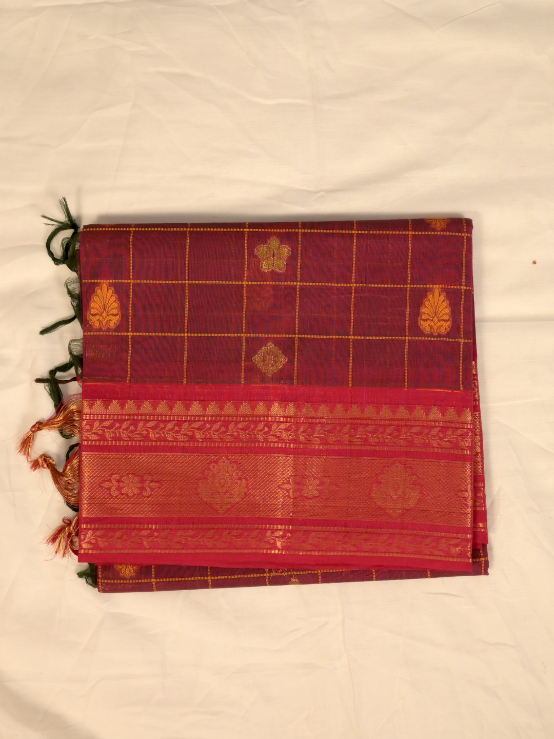 Kanchi Cotton|maroon & magenta