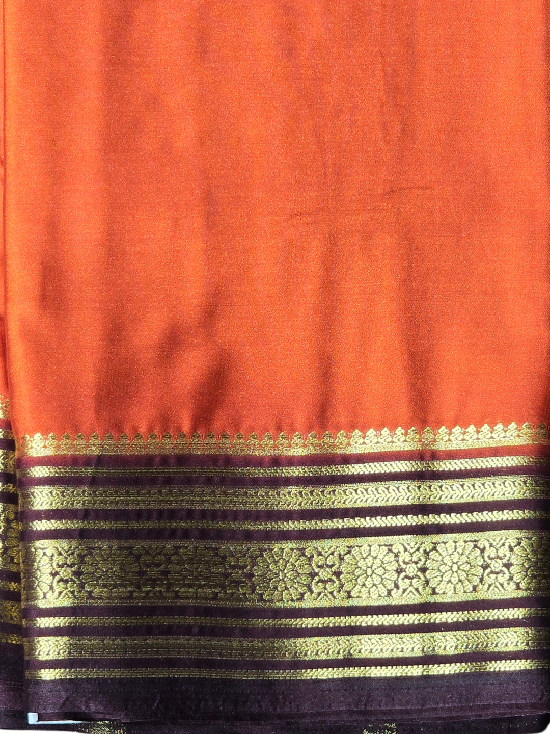 Classic Mysore Silk Saree  |  Rust Orange