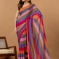 Pure Handloom Mul Cotton Saree | Multicolour Stripes