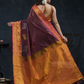 Pure Handloom Korvai Saree | Golden and Blood Red