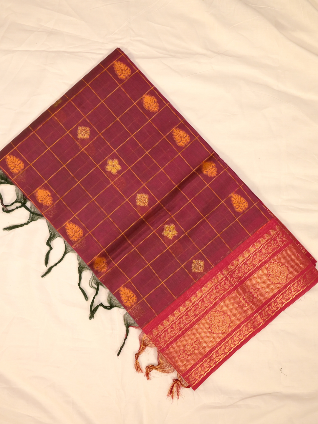 Kanchi Cotton|maroon & magenta