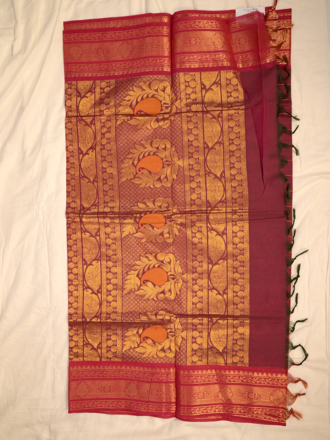 Kanchi Cotton|maroon & magenta