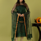 Handwoven Jamdani Muslin Unstitched 2-piece Kurti | Forest Green
