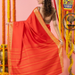 Classic Mysore Semi Silk Saree | Coral Orange
