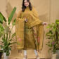 Gold Yellow  Jamdani 2-Piece Set Kurti & Dupatta (UNSTITCHED) -745