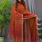 Ginger Orange Linen X Linen 2-Piece Set Kurti & Dupatta (UNSTITCHED) - 132