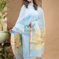 Light Blue Jamdani 2-Piece Set Kurti & Dupatta (UNSTITCHED) -650