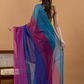 Pure Handloom Mul Cotton Saree | Teal Blue
