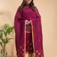 Ruby Maroon | Handloom Jamdani Linen Unstitched 2-Piece Kurti