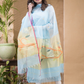 Light Blue Jamdani 2-Piece Set Kurti & Dupatta (UNSTITCHED) -650