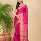Tissue Silk Saree With Hot Pink - 028