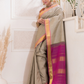 Dhumra  -  Smoky black silk with antique gold border and zari highlights