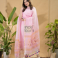 Light Pink Jamdani 2-Piece Set Kurti & Dupatta (UNSTITCHED) -697