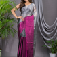 Tissue Silk Saree With Steel Grey - 010