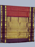 Pure Handwoven Gadwal Silk Saree With Maroon Red - 011