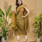 Gold Yellow  Jamdani 2-Piece Set Kurti & Dupatta (UNSTITCHED) -745
