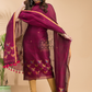 Ruby Maroon | Handloom Jamdani Linen Unstitched 2-Piece Kurti