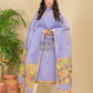 Lavender Purple Sequin Paithani Jamdani 2-Piece Set Kurti & Dupatta (UNSTITCHED) -907