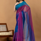 Pure Handloom Mul Cotton Saree | Teal Blue