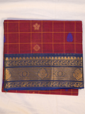 Kanchi Cotton|maroon & oil blue
