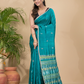 Matka Silk Jamdani Saree With Teal Green - 018