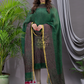 Pine Green Linen X Linen 2-Piece Set Kurti & Dupatta (UNSTITCHED) - 133