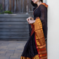 Handloom Narayanpet Cotton Saree | Coal Black
