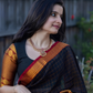 Handloom Narayanpet Cotton Saree | Coal Black
