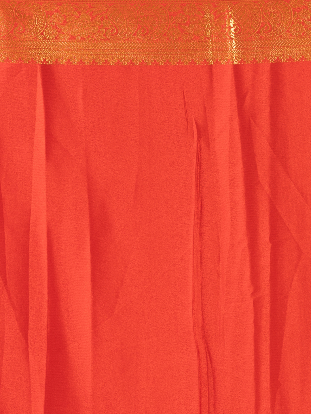 Classic Mysore Semi Silk Saree | Coral Orange