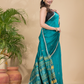 Matka Silk Jamdani Saree With Teal Green - 018