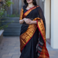 Handloom Narayanpet Cotton Saree | Coal Black