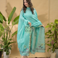 Sky Blue  Jamdani 2-Piece Set Kurti & Dupatta (UNSTITCHED) -746
