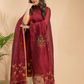 Burgundy Red Cotton Linen 2-Piece Set Kurti & Dupatta (UNSTITCHED) - 034