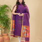 Grape Purple Sequin Paithani Jamdani 2-Piece Set Kurti & Dupatta (UNSTITCHED) -908