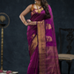 Pure Handloom Korvai Silk Cotton Saree In Punch Purple Colour -178