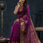 Pure Handloom Korvai Silk Cotton Saree In Punch Purple Colour -178