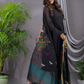 True Black Linen X Linen 2-Piece Set Kurti & Dupatta (UNSTITCHED) - 134