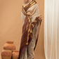 Pure Handloom Korvai Saree | Light Gold and Golden Dark Brown