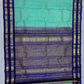 Pure Handwoven Gadwal Silk Saree With Ocean Blue-034