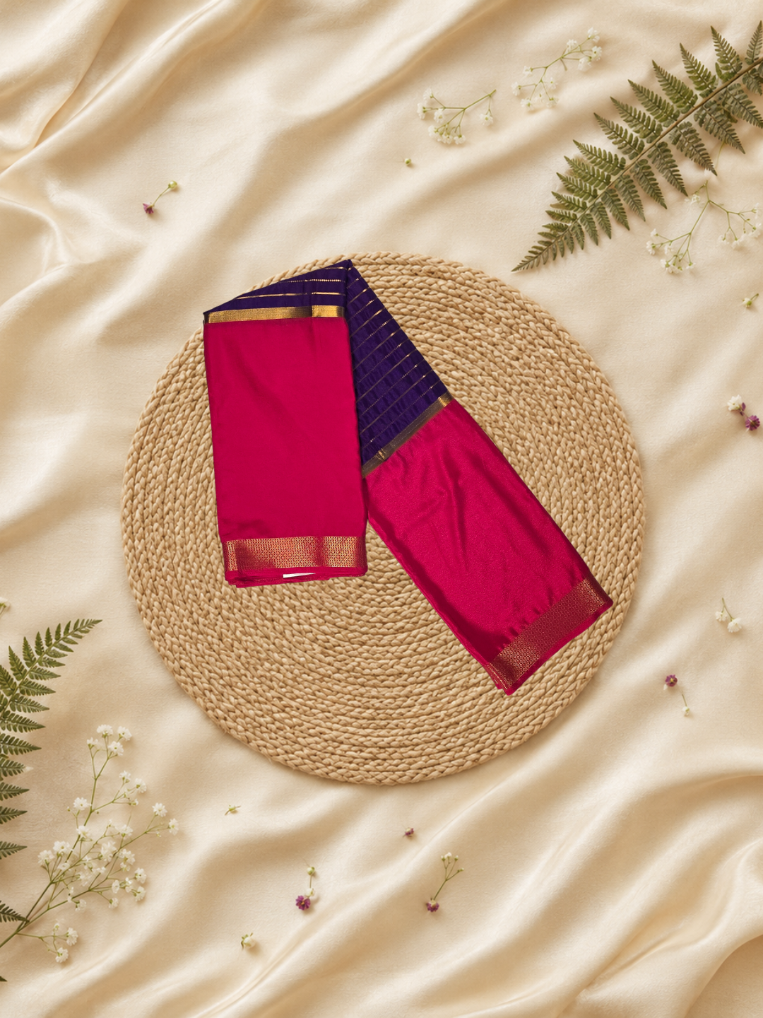 Mysore Silk Saree With Magenta Pink
