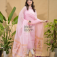 Light Pink Jamdani 2-Piece Set Kurti & Dupatta (UNSTITCHED) -697