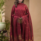 Blood Red Natural Dye Cotton by Cotton (100 Count Soft Cotton) 2 Piece Set Kurti & Dupatta (UNSTITCHED)  -657