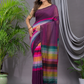 Handloom Khadi Cotton Saree With Wine Purple - 006