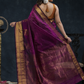 Pure Handloom Korvai Silk Cotton Saree In Punch Purple Colour -178