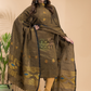 Olive Green Tissue Linen 2-Piece Set Kurti & Dupatta (UNSTITCHED) - 035