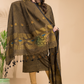 Olive Green Tissue Linen 2-Piece Set Kurti & Dupatta (UNSTITCHED) - 035